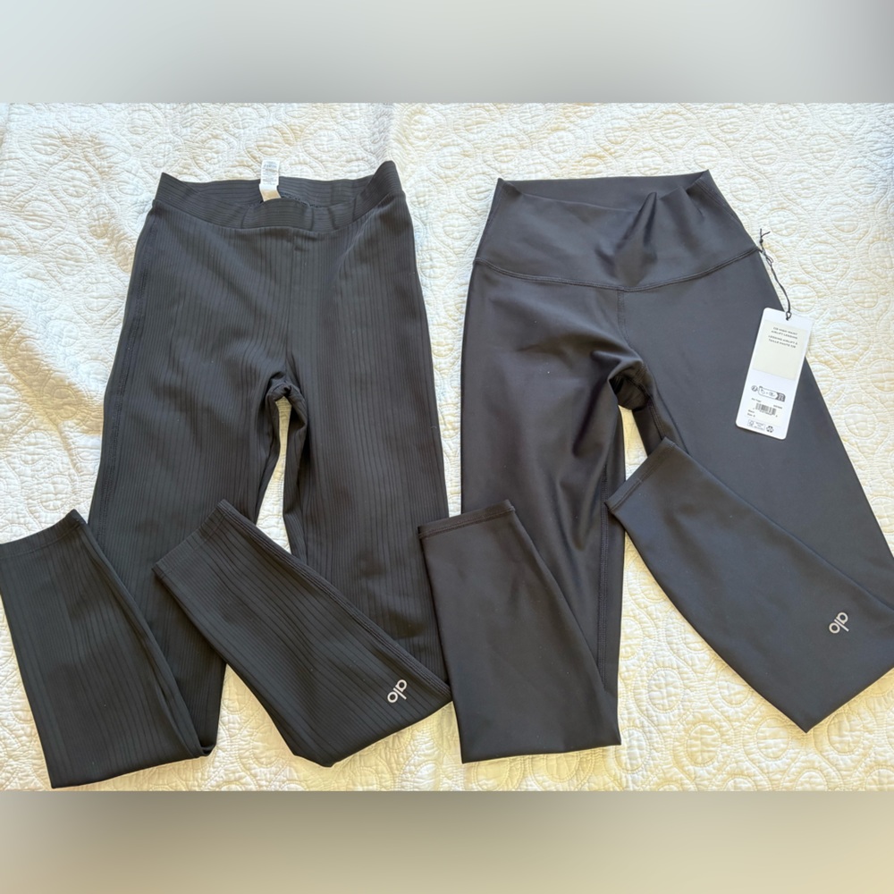 Two NEW ALO Yoga Black Leggings Set